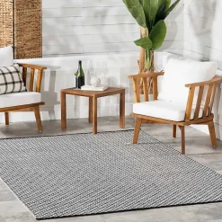 Kirklands Home Black & White Trellis Indoor/Outdoor Rug, 5x8 Online