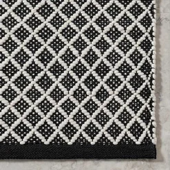 Kirklands Home Black & White Trellis Indoor/Outdoor Rug, 6x9