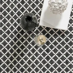 Kirklands Home Black & White Trellis Indoor/Outdoor Rug, 6x9