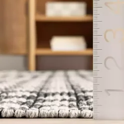 Kirklands Home Black and Ivory Dainty Diamond Area Rug, 5x8 Discount