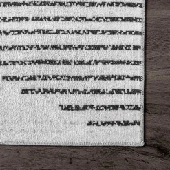 Kirklands Home Black and Ivory Diamond Washable Area Rug, 5x8 Online