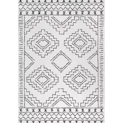 Kirklands Home Black and Ivory Moroccan Washable Area Rug, 3x5 Discount