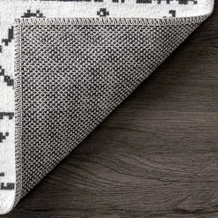 Kirklands Home Black and Ivory Moroccan Washable Area Rug, 3x5 Discount