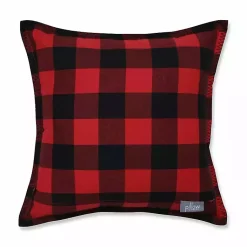Monogram Seasonal Decor>Kirklands Home Black and Red Buffalo Plaid Monogram J Pillow