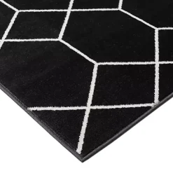 Kirklands Home Black and White Trellis Woven Area Rug, 6x9 Best