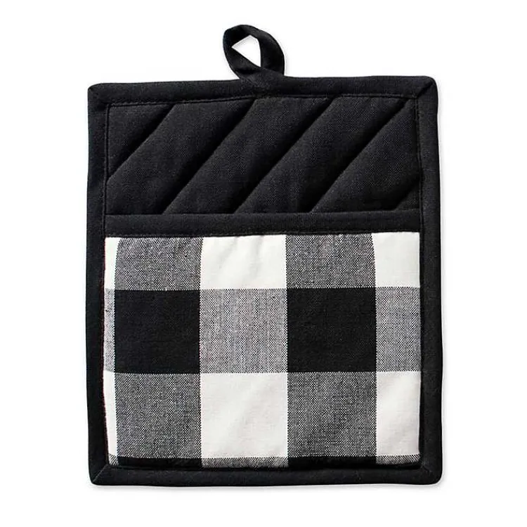 Kirklands Home Black Buffalo Check 3-pc. Potholder & Towel Set