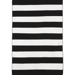 Kirklands Home Black Cabana Stripe Indoor/Outdoor Area Rug, 3x5 Discount