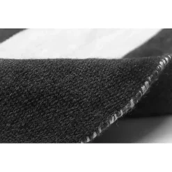 Kirklands Home Black Cabana Stripe Indoor/Outdoor Area Rug, 8x8 New