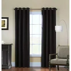 Kirklands Home Faux Suede out Curtain Panel, 84 in. Black Clearance