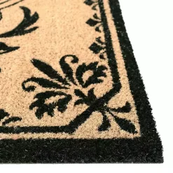 Kirklands Home Black Fleur De Lis Monogram G Doormat Sale