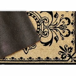 Kirklands Home Black Fleur De Lis Monogram M Doormat Discount