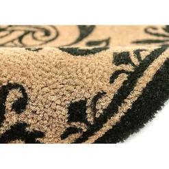 Kirklands Home Black Fleur De Lis Monogram P Doormat Discount