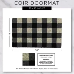 Kirklands Home Black Hello Welcome Doormat