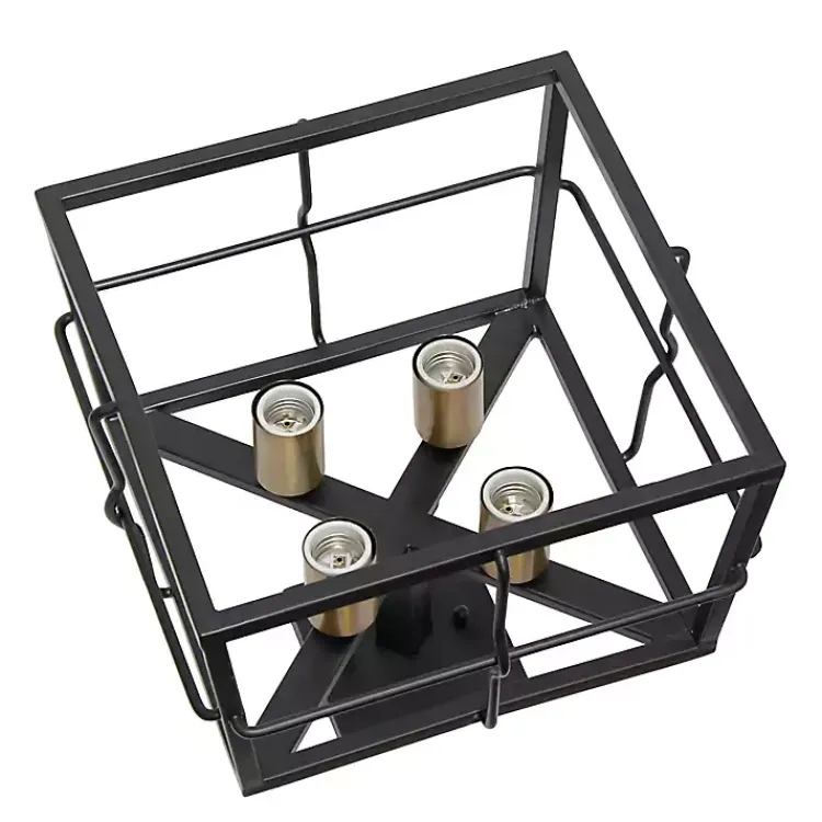 Kirklands Home Ironhouse Flush Mount Light Black New