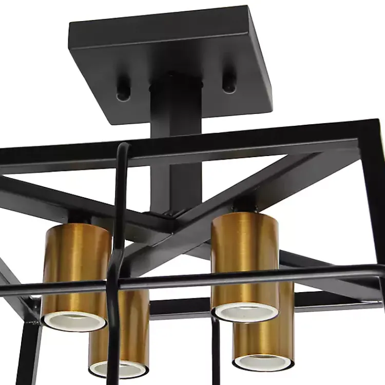 Kirklands Home Ironhouse Flush Mount Light Black New