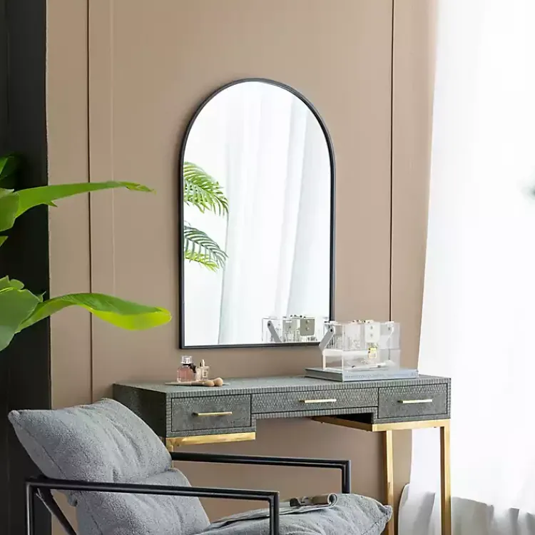 Kirklands Home Long Arched Wall Mirror Black Hot