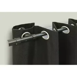Kirklands Home Black Metal Blackout Finial Curtain Rod, 72 in.