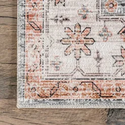 Kirklands Home Black Vintage Motif Washable Area Rug, 5x8 Hot