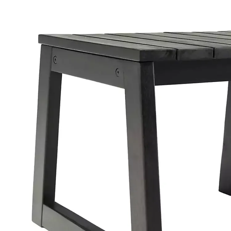 Kirklands Home Wood Slatted Box Leg Outdoor Side Table Black Outlet