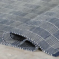 Kirklands Home Blue & Ivory Checkered Indoor/Outdoor Rug, 5x8 Best