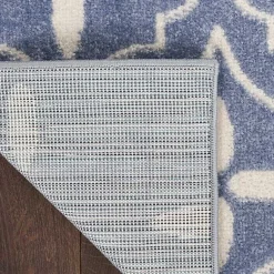 Kirklands Home Blue & Ivory Quatrefoil Indoor/Outdoor Rug, 4x6 Best