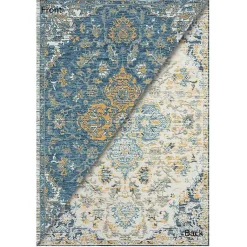 Kirklands Home Blue & Orange Medallion Reversible Area Rug, 8x10 Sale