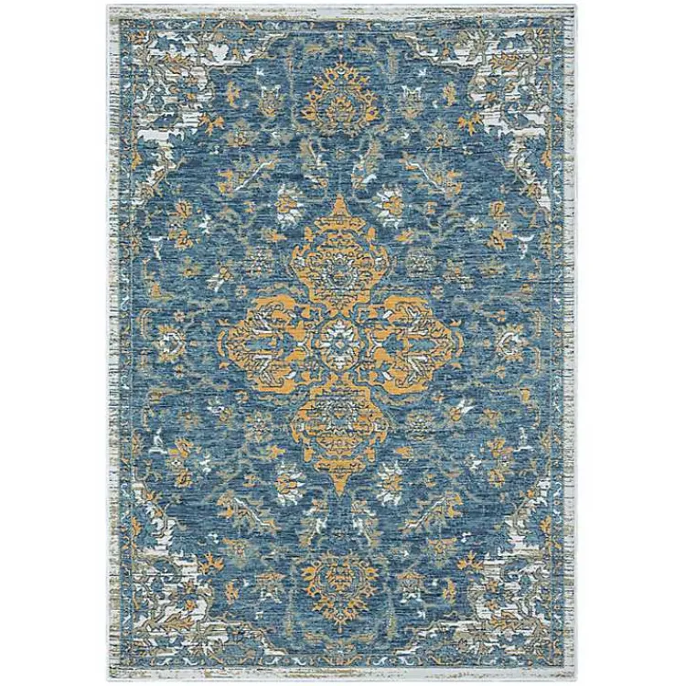 Kirklands Home Blue & Orange Medallion Reversible Area Rug, 8x10 Sale
