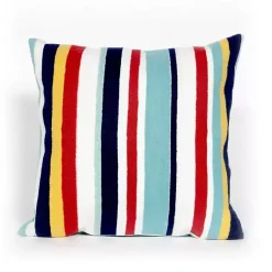 Kirklands Home Blue & Red Lamontage Stripe Outdoor Throw Pillow Sale