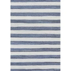 Kirklands Home Blue & White Striped Indoor/Outdoor Rug, 4x6