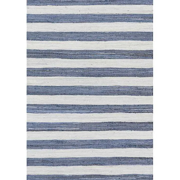 Kirklands Home Blue & White Striped Indoor/Outdoor Rug, 4x6