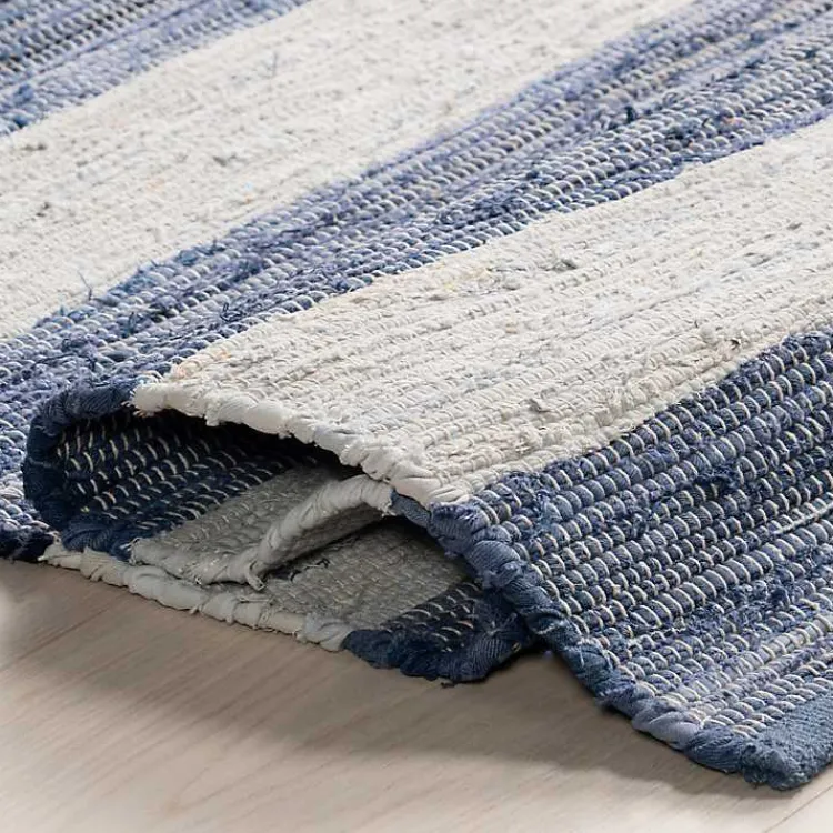 Kirklands Home Blue & White Striped Indoor/Outdoor Rug, 4x6