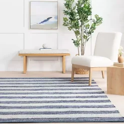 Kirklands Home Blue & White Striped Indoor/Outdoor Rug, 6x9 Sale