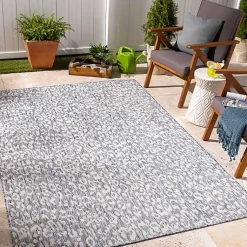 Kirklands Home Blue Amur Outdoor Rug, 9x12 Clearance