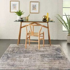 Kirklands Home Blue and Beige Tally Textured Area Rug, 5x7 Hot