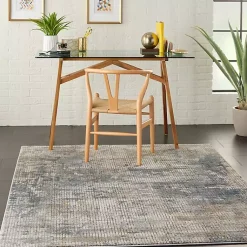 Kirklands Home Blue and Beige Tally Textured Area Rug, 5x7 Hot