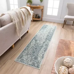 Kirklands Home Blue and Cream Granary Runner, 2x8 Sale