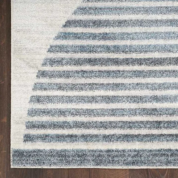 Kirklands Home Blue and Ivory Half Moon Washable Area Rug, 5x7 Sale