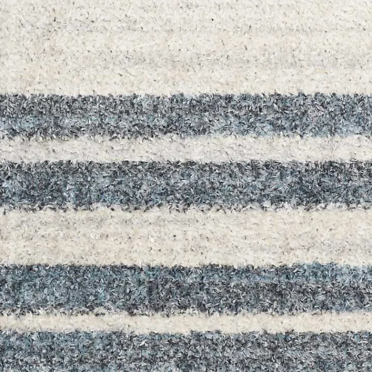 Kirklands Home Blue and Ivory Linear Orb Washable Area Rug, 5x7 Hot