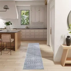Kirklands Home Blue and Ivory Moroccan Trellis Runner Outlet