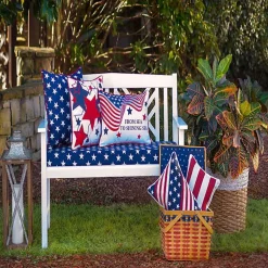 Kirklands Home Blue and White Stars Outdoor Pillows, Set of 2 Clearance