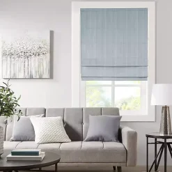 Kirklands Home Basketweave Cordless Roman Shade, 27 in. Blue Hot