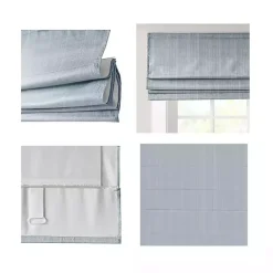 Kirklands Home Basketweave Cordless Roman Shade, 31 in. Blue Sale