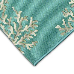 Kirklands Home Coral Indoor/Outdoor Runner, 1x4 Blue Best