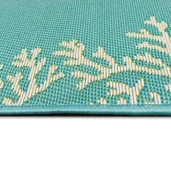 Kirklands Home Coral Indoor/Outdoor Runner, 1x4 Blue Best