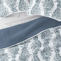 Kirklands Home Blue Damask Reversible 3-pc. King Quilt Set
