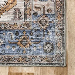 Kirklands Home Blue Distressed Medallion Washable Area Rug, 8x10 Hot