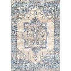 Kirklands Home Blue Eli Medallion Fringe Area Rug, 5x8 Online