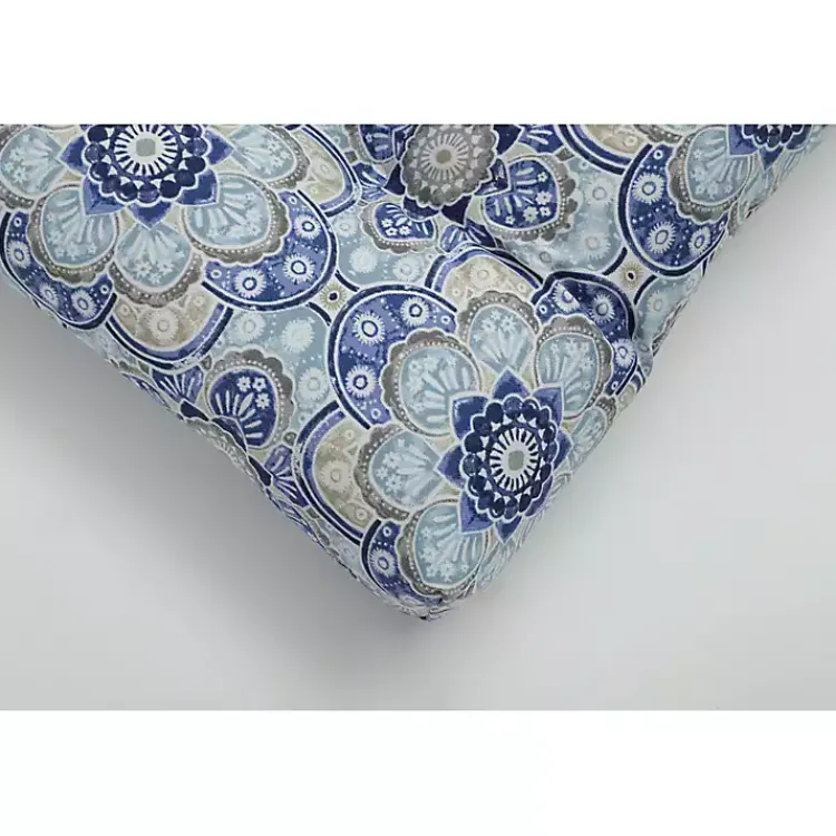 Kirklands Home Emilia Tufted Outdoor Loveseat Cushion Blue Clearance