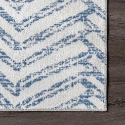 Kirklands Home Blue Geometric Pattern Washable Runner
