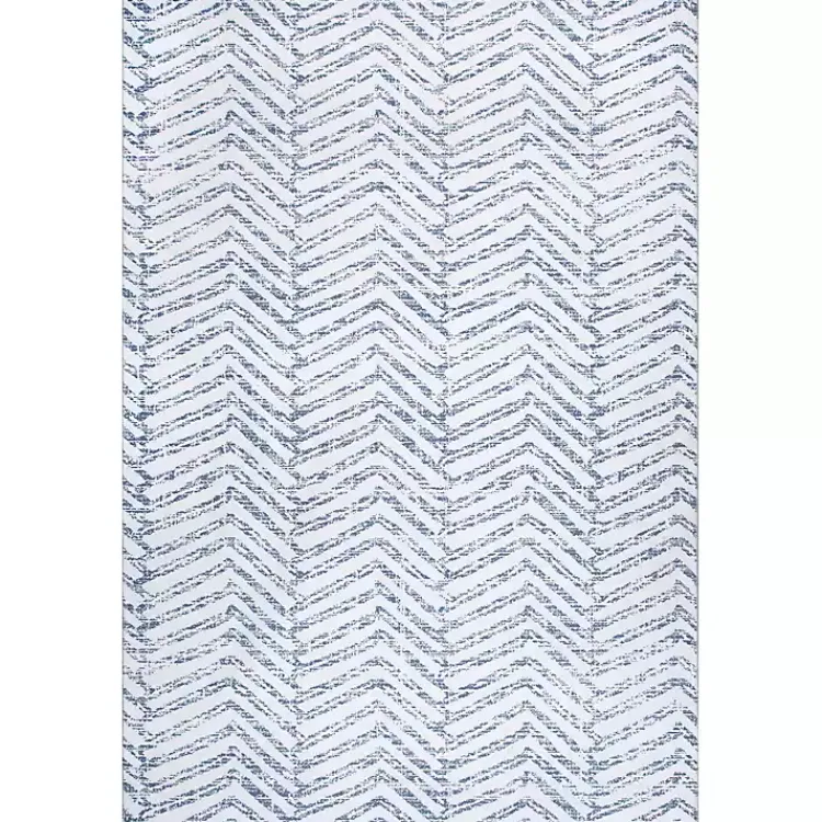 Kirklands Home Blue Geometric Pattern Washable Area Rug, 3x5
